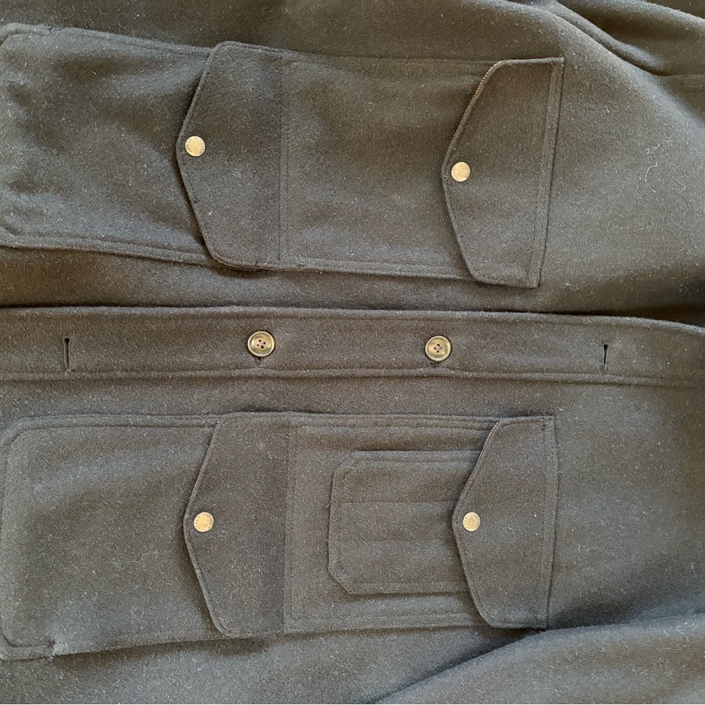 J. Crew Men's Black Jacket with Buttons and brown corduroy detail - Picture 2 of 7